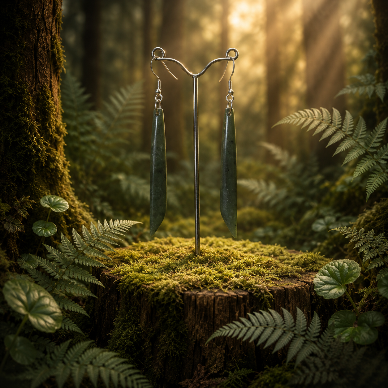 Tapered kawakawa earrings