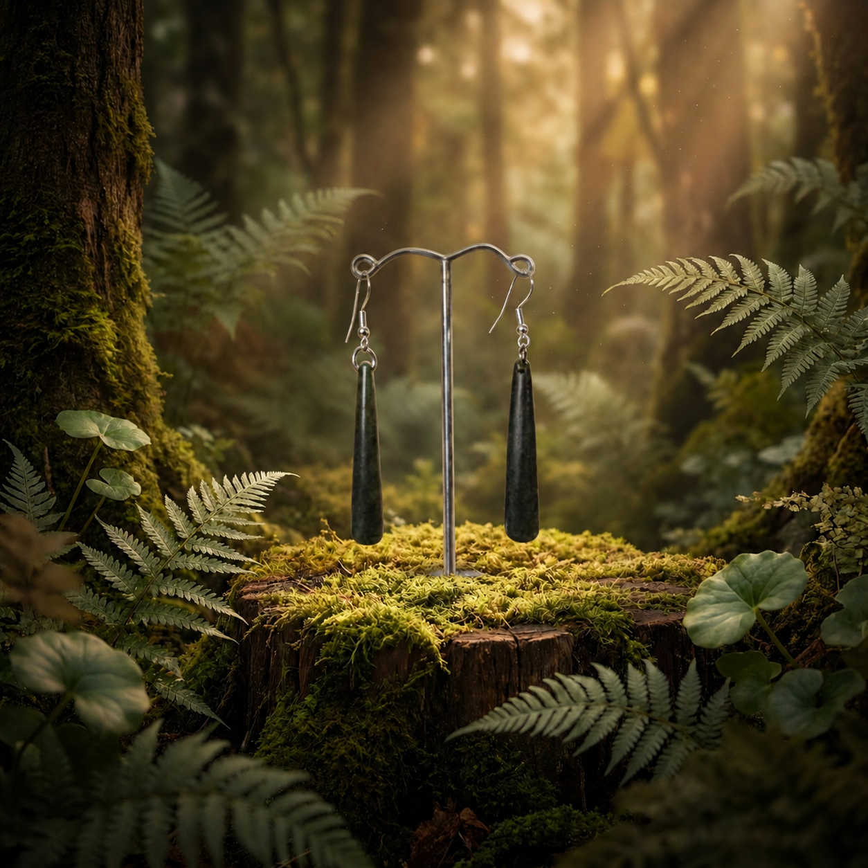 Pounamu drop earrings
